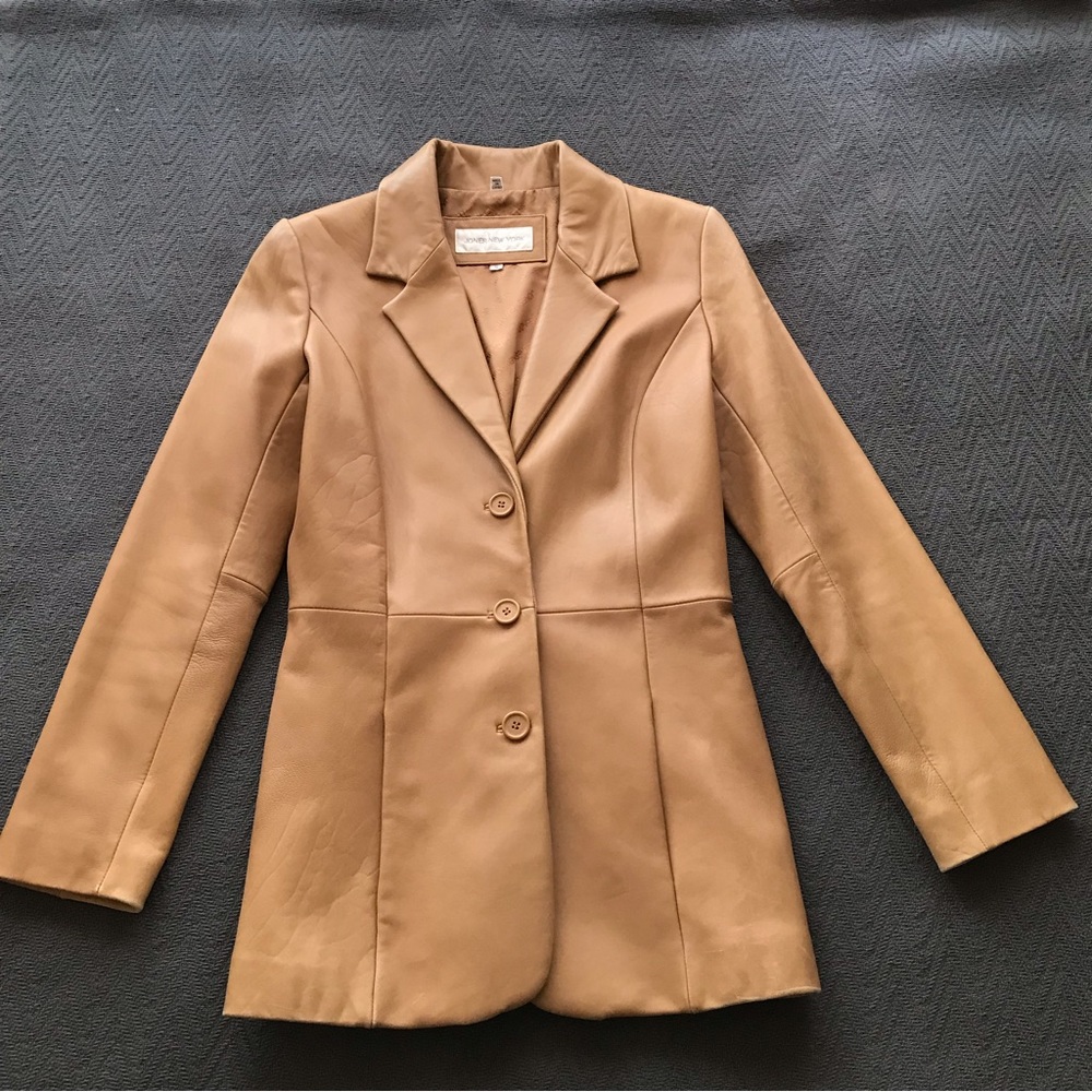 Jones New York Tan Leather Jacket